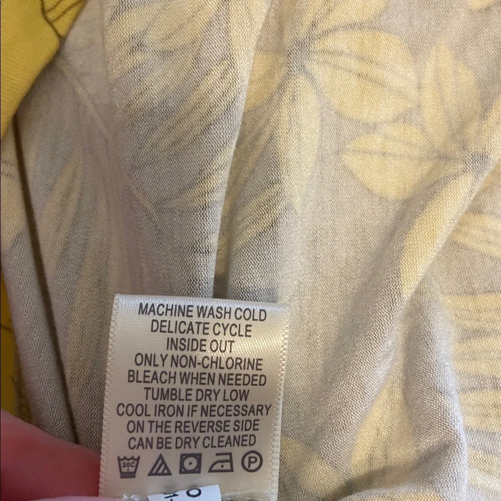 Tommy Bahama Yellow and Beige Floral Print Twist Front Sleeveless Dress Size S - Picture 8 of 8